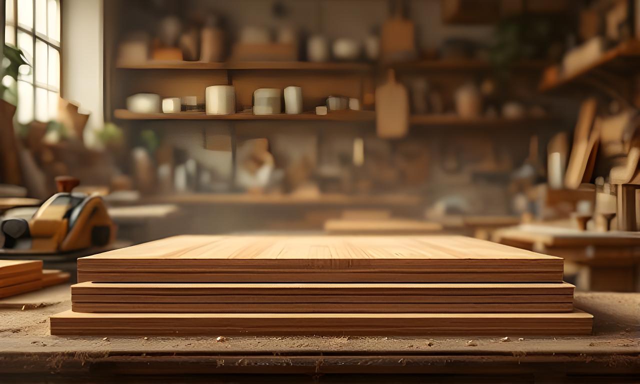 Werkstatt von Natur Holz Werk Zürich GmbH in Zürich mit Holzstaub, Hobelbänken und grossen Leimholzplatten im warmen Seitenlicht